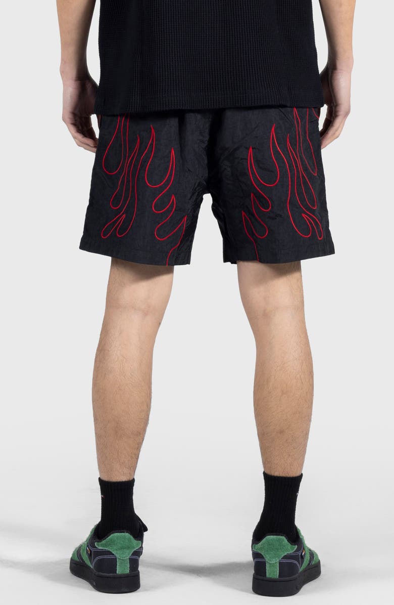 PLEASURES Fiery Nylon Running Shorts, Alternate, color,