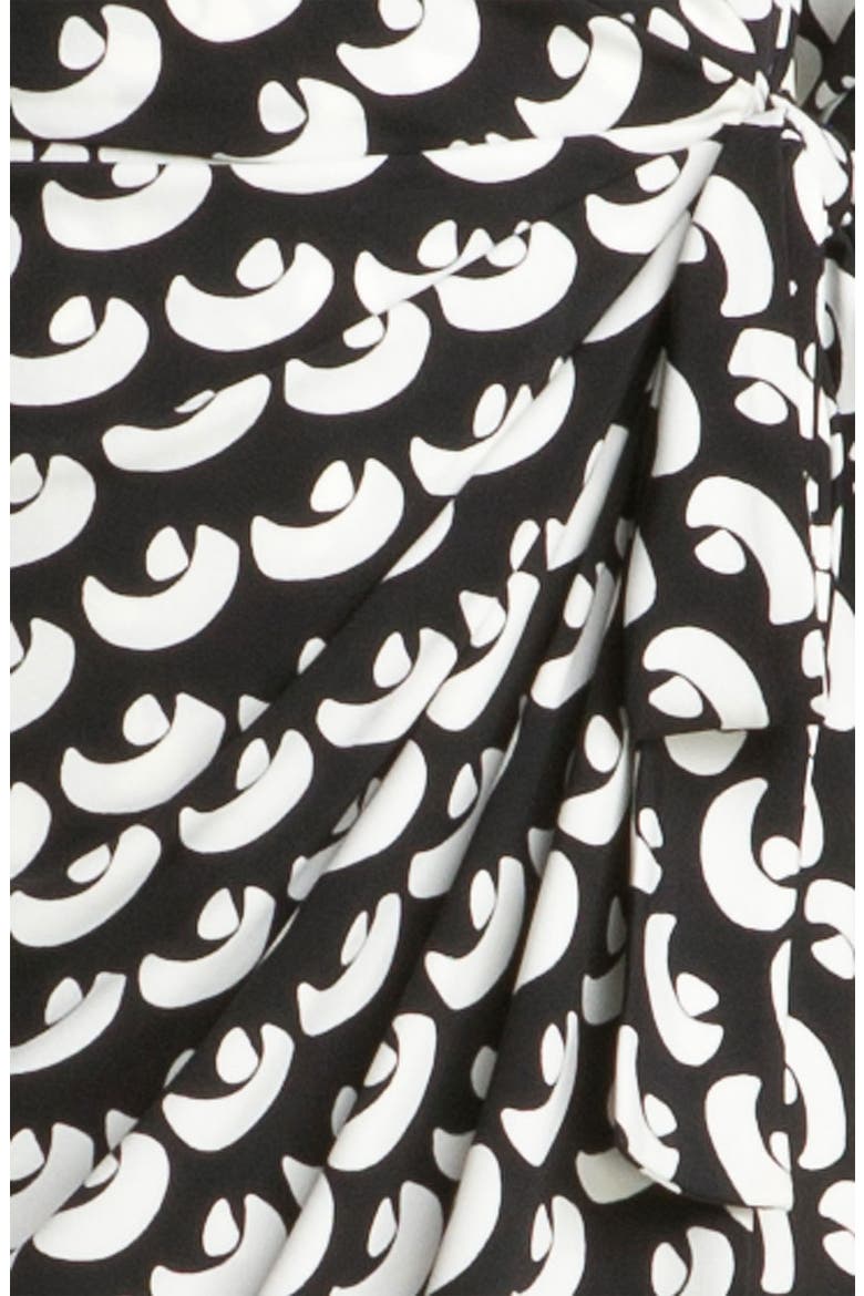Print Jersey Wrap Dress, Alternate, color, BLACK/ SOFT WHITE