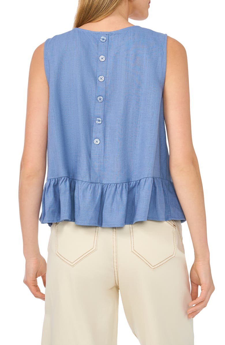 Vince Camuto Sleeveless Peplum Top, Alternate, color, Cadet Blue