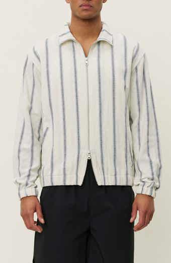 Les Deux Stanley Stripe Cotton Dobby Zip Jacket