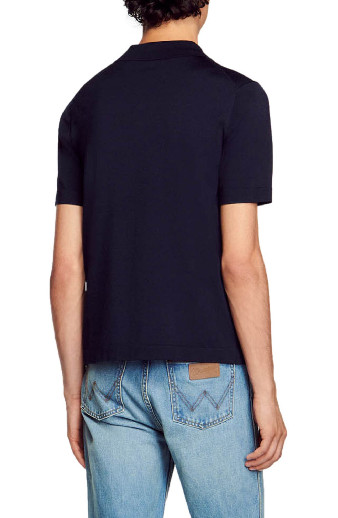 SANDRO Knitted polo with zip collar (Men) | Nordstrom