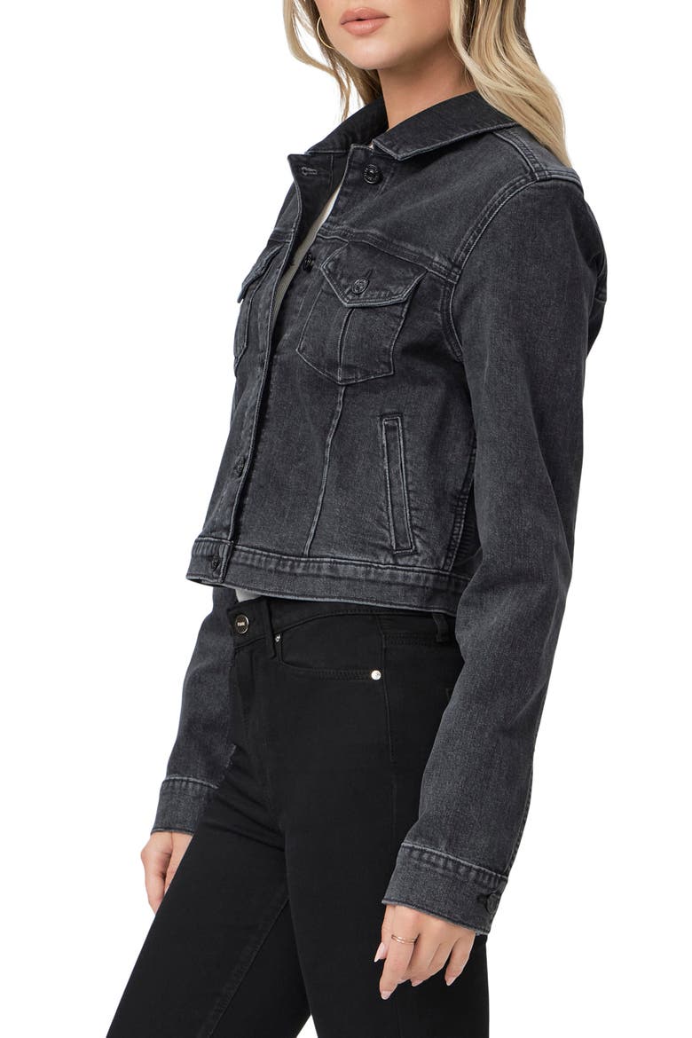 Rowan Crop Trucker Jacket, Alternate, color, BLACK MANTA DISTRESSED