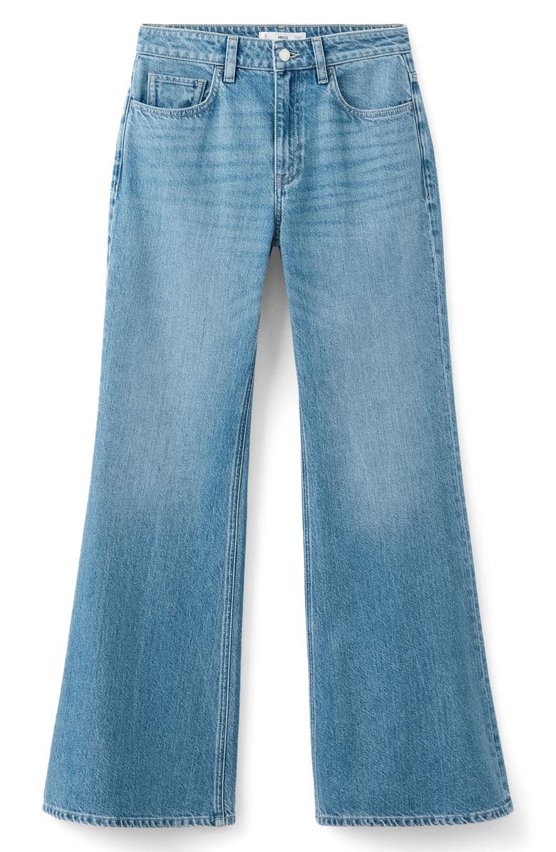 MANGO Mid Rise Flare Jeans, Alternate, color, Medium Blue