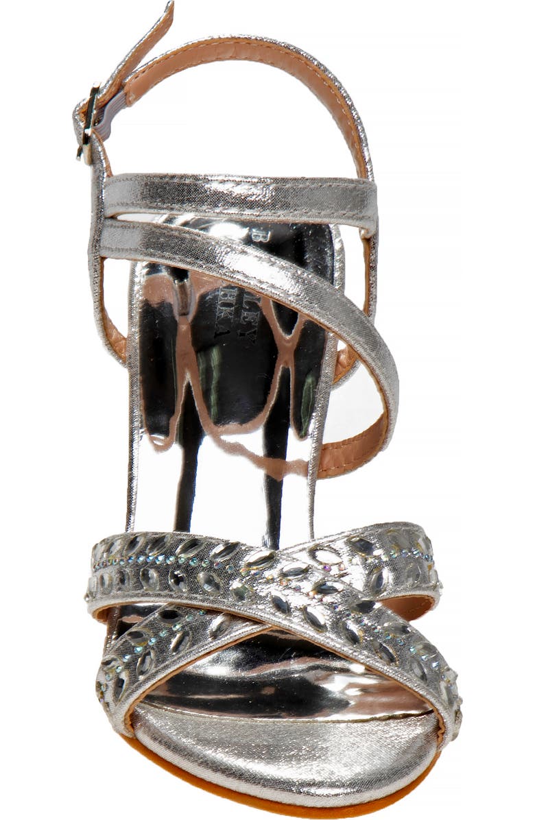 BADGLEY MISCHKA Big Girls Dress Heel Sandals, Alternate, color, Silver
