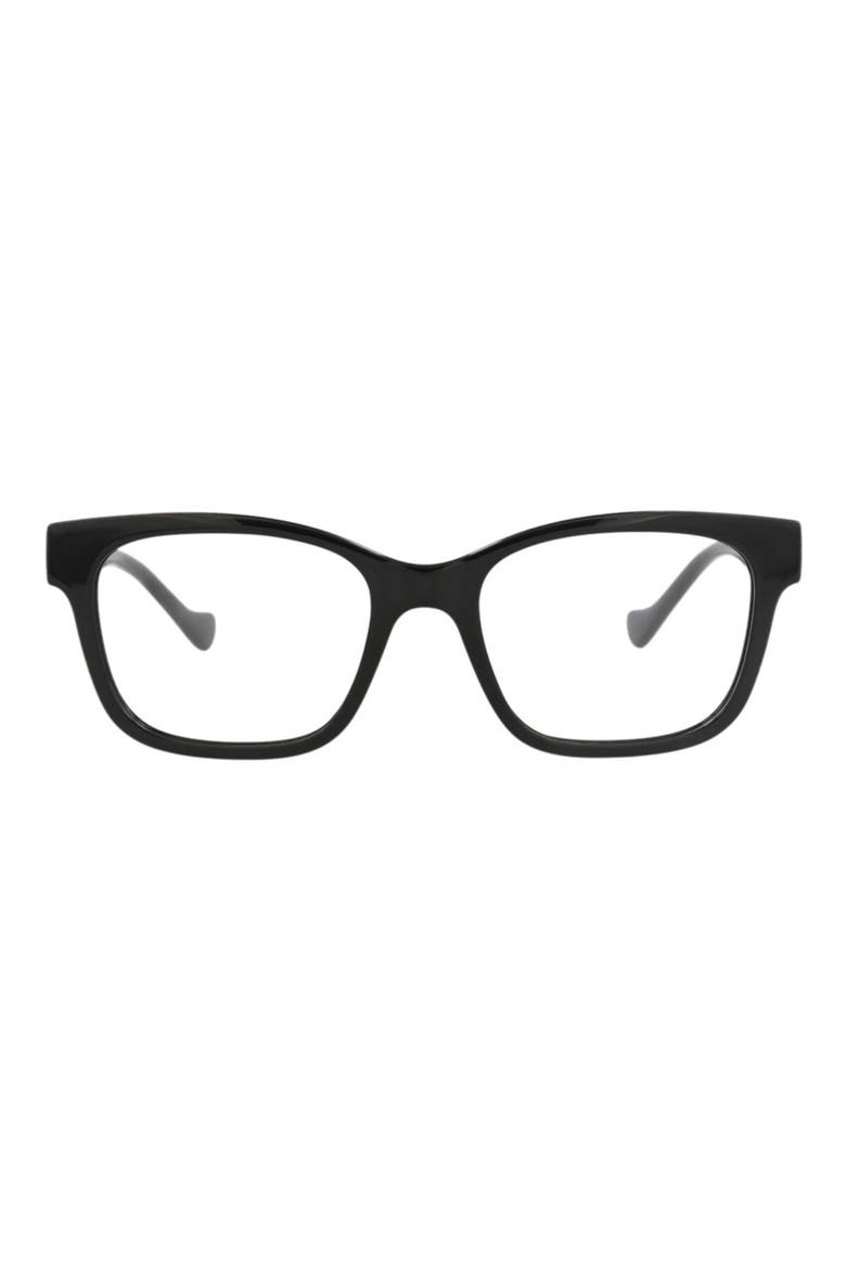 54mm Rectangular Optical Glasses, Main, color, BLACK BLACK TRANSPARENT