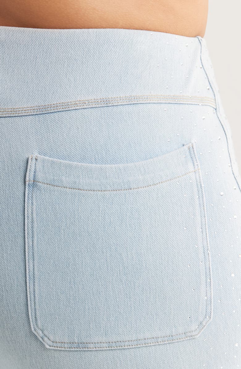 Lysse Crystal Embellished Pull-On Baby Bootcut Ankle Jeans, Alternate, color, Tinted Blue