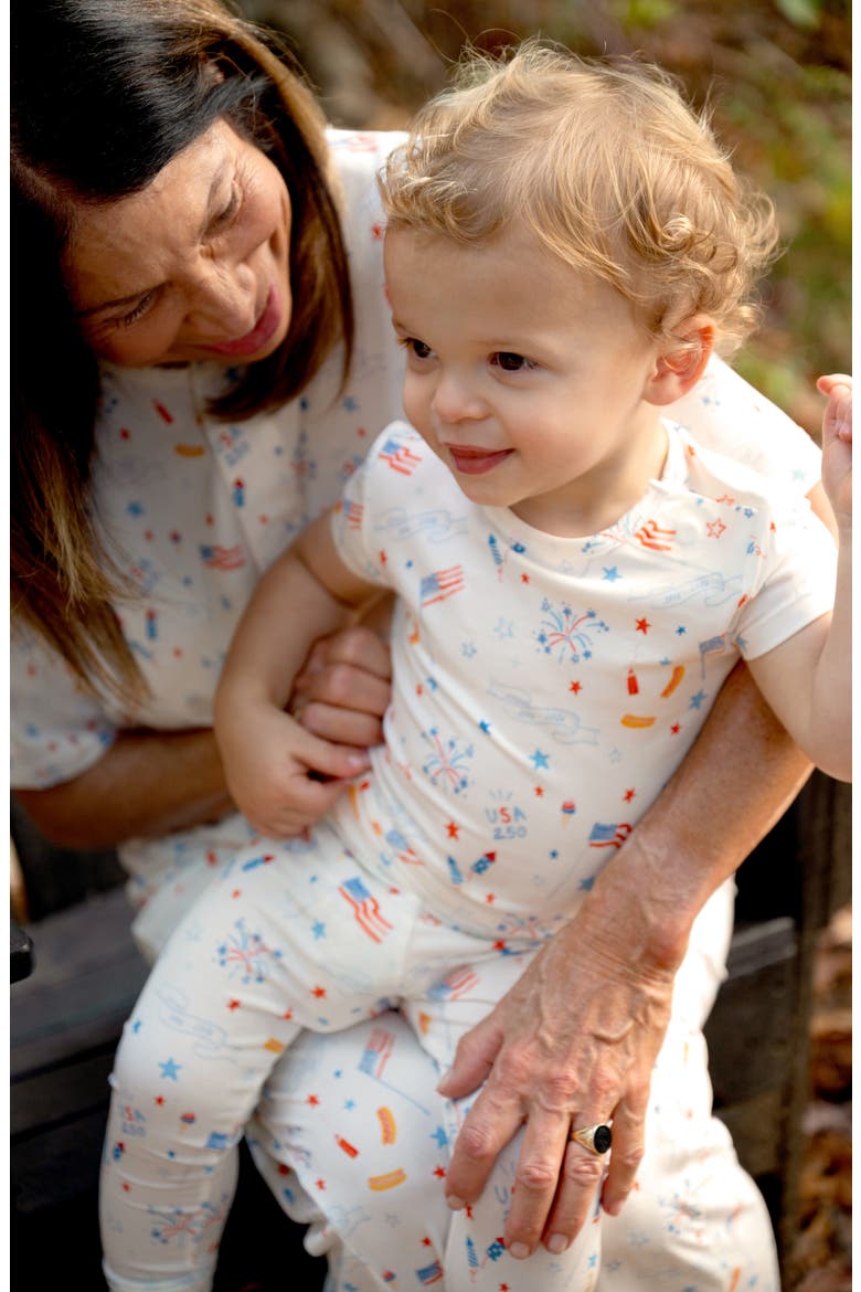 Kids' USA 250 Magnetic Fitted Two-Piece Pajamas, Alternate, color, USA25