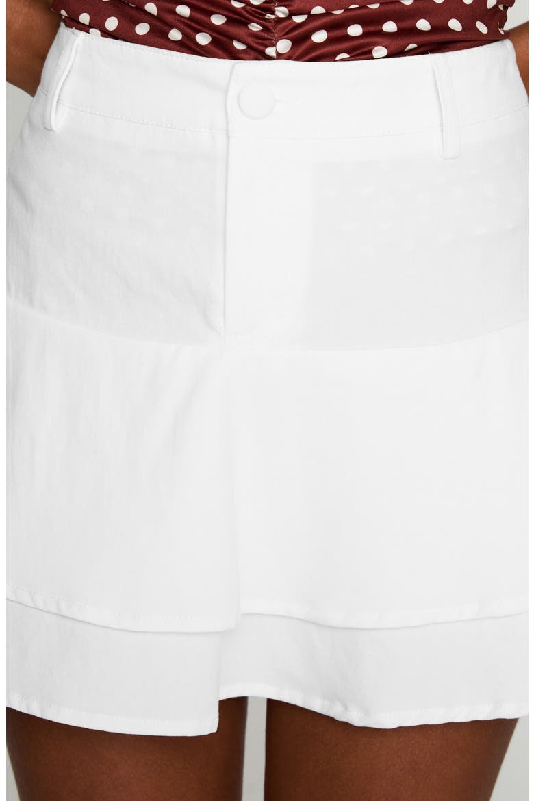 Boderek Tiered Cotton Miniskirt, Alternate, color, WHITE