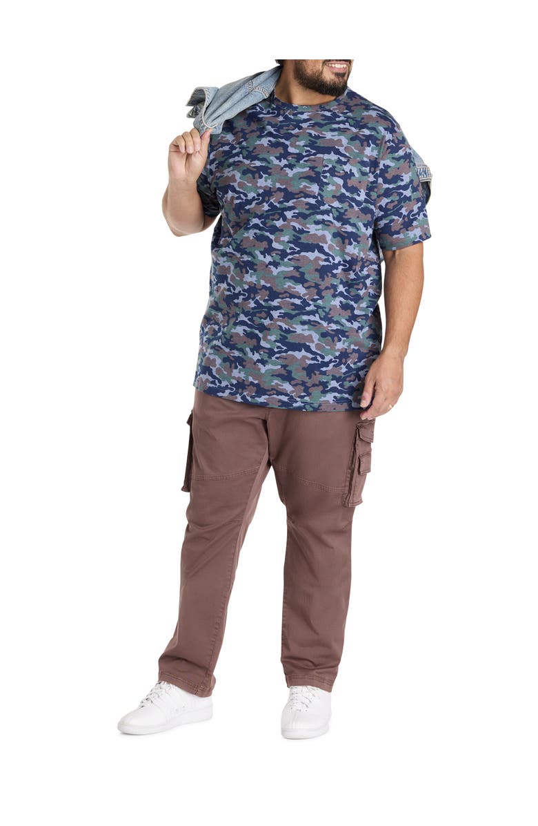 Harbor Bay by DXL Big & Tall Moisture-Wicking Printed Pocket T-Shirt, Alternate, color, Blue Multi