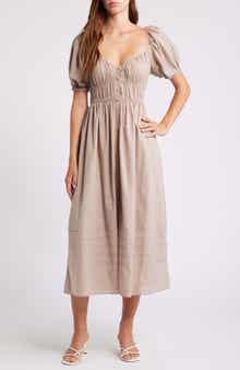 & Other Stories Pleat Detail Cotton Dress
