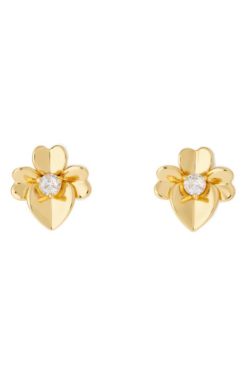 precious pansy stud earrings