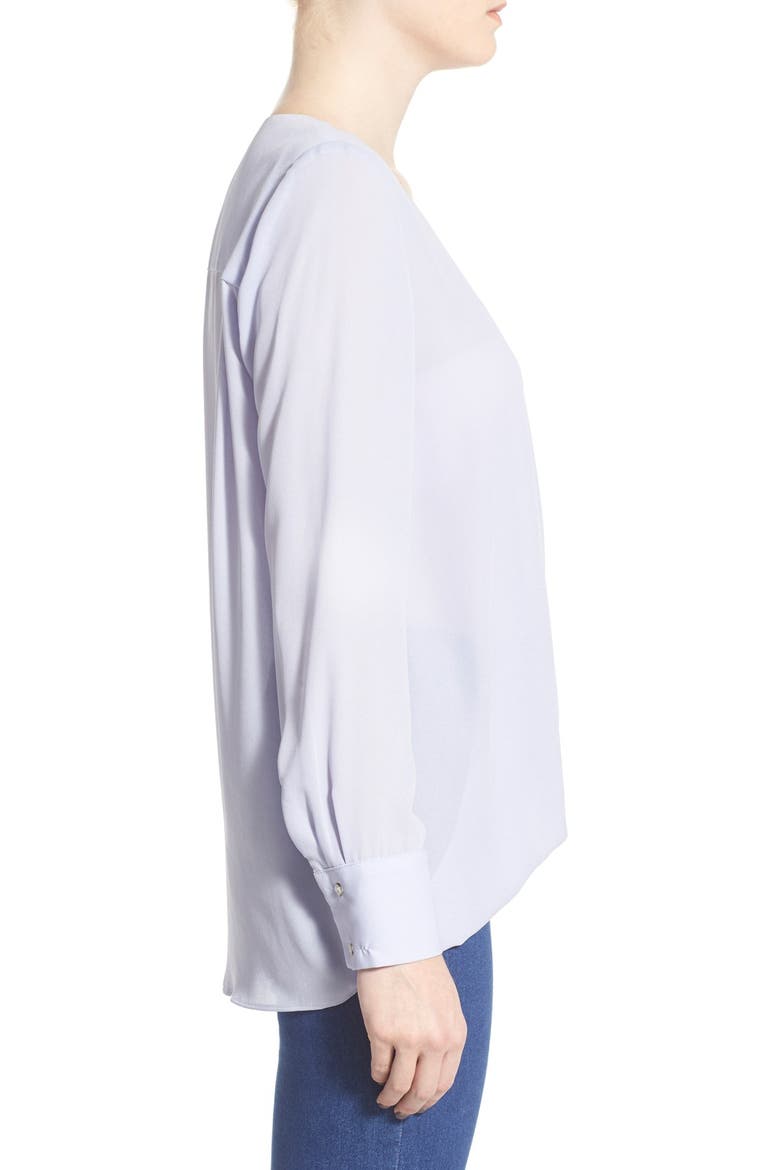 Wrap Front Long Sleeve Blouse, Alternate, color, BLUE