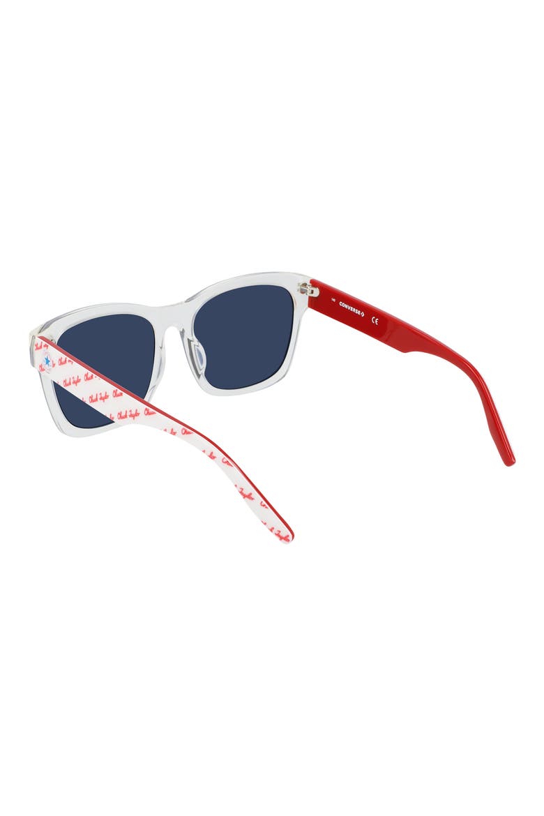 All Star® 56mm Rectangle Sunglasses, Alternate, color, CRYSTAL EGRET/ BLUE