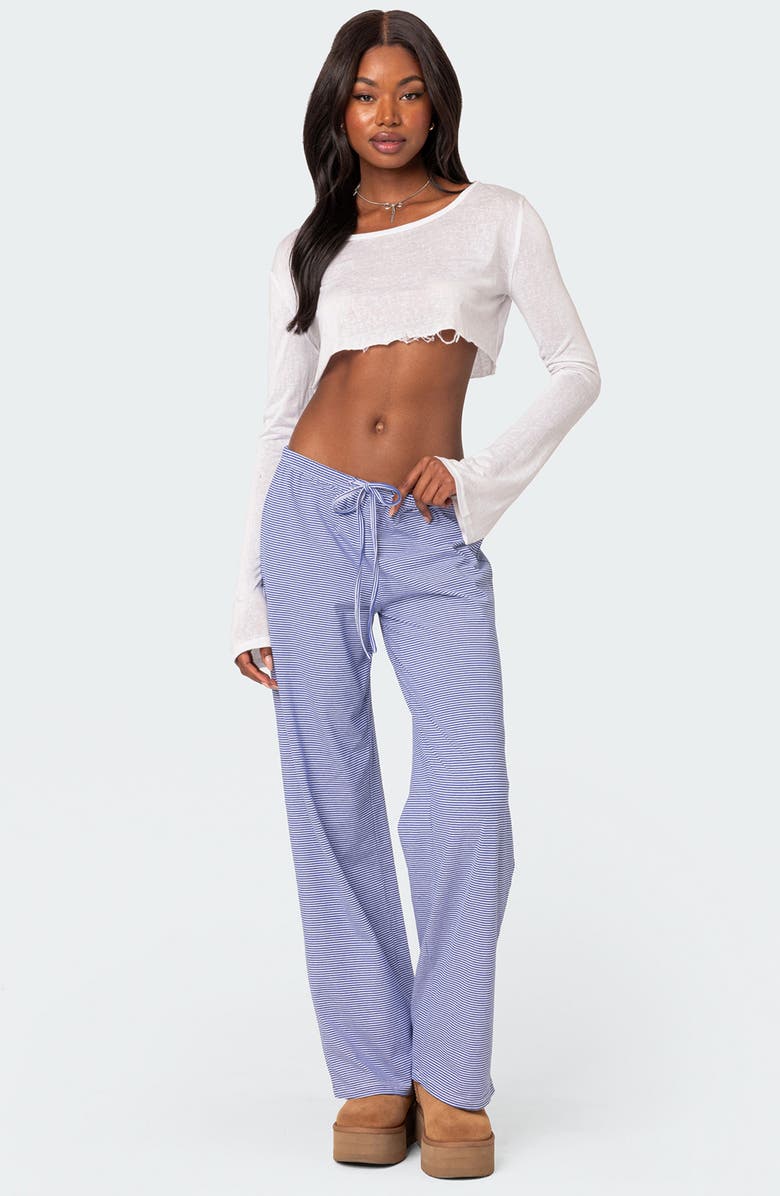 EDIKTED Olivia Stripe Relaxed Fit Pants, Alternate, color, Blue-And-White