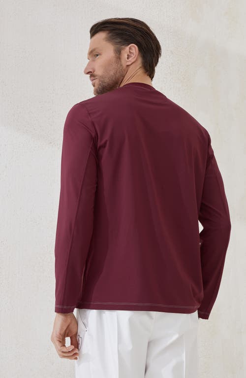 Brunello Cucinelli Comfort Nylon Long Sleeve T-shirt With Logo In Purple