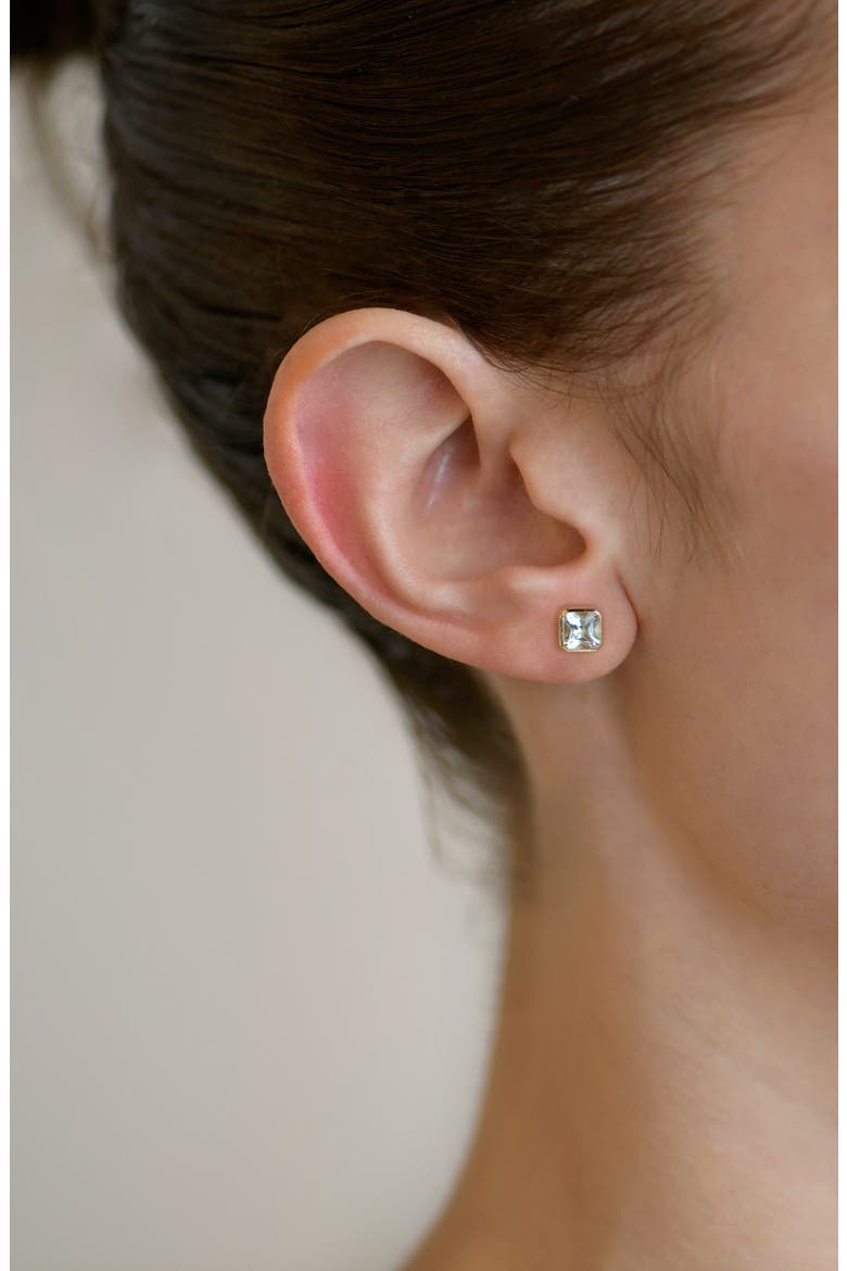 Cleo Jaeda Square Topaz Stud Earrings, Alternate, color, YELLOW GOLD