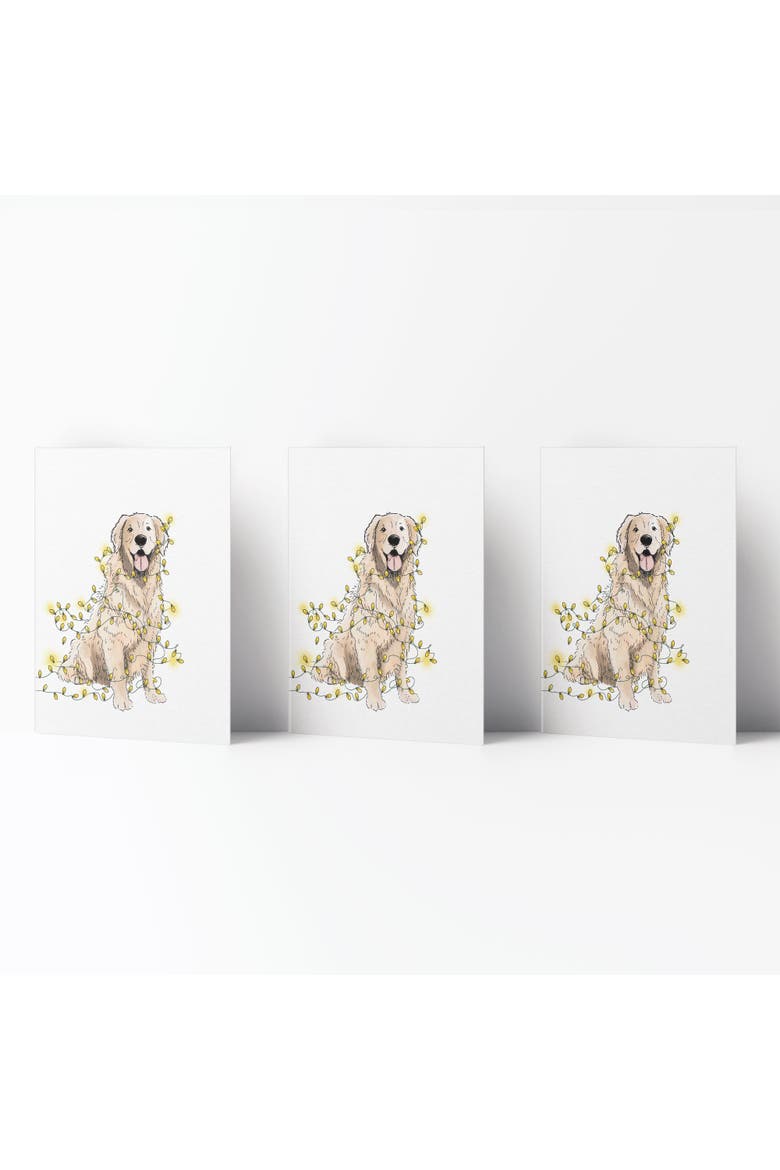 Winter/Holiday Greeting Card Pack Sets (3 ct) Lit Retriever, Main, color, Multi-Pack