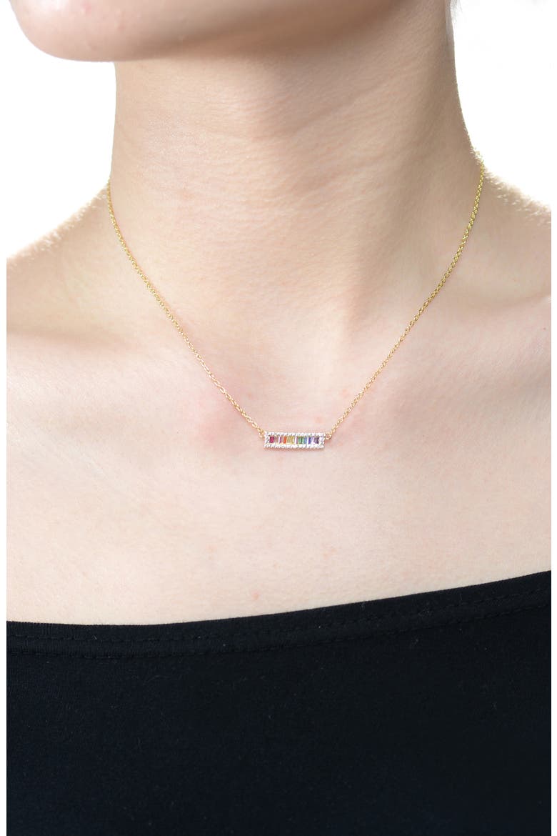 Cubic Zirconia Pendant Necklace, Alternate, color, YELLOW/ MULTICOLORED