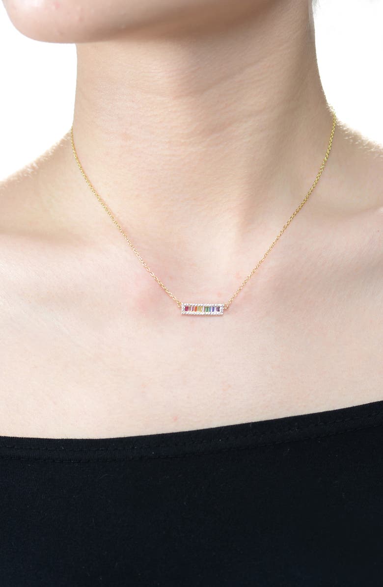 Genevive Cubic Zirconia Pendant Necklace, Alternate, color, 