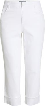 Wit & Wisdom Frayed Cuffed High Waist Boyfriend Jeans