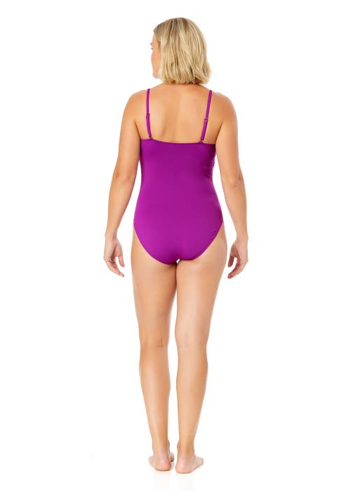 ANNE COLE SHIRRED LINGERIE MAILLOT ONE PIECE 