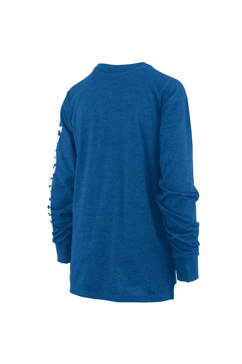 Women's Pressbox Heathered Royal Kansas Jayhawks Two-Hit Canyon Long Sleeve T-Shirt, Alternate, color, Royal
