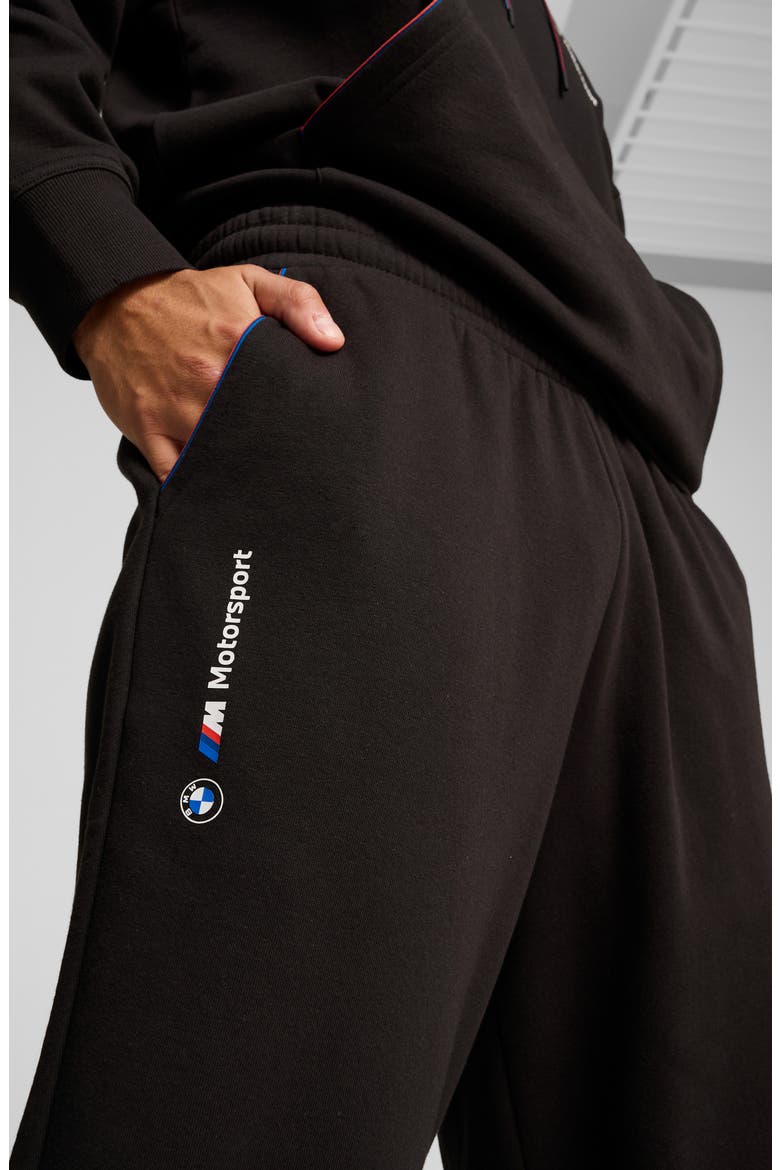x BMW M Motorsport Essentials Graphic Sweatpants, Alternate, color, PUMA BLACK