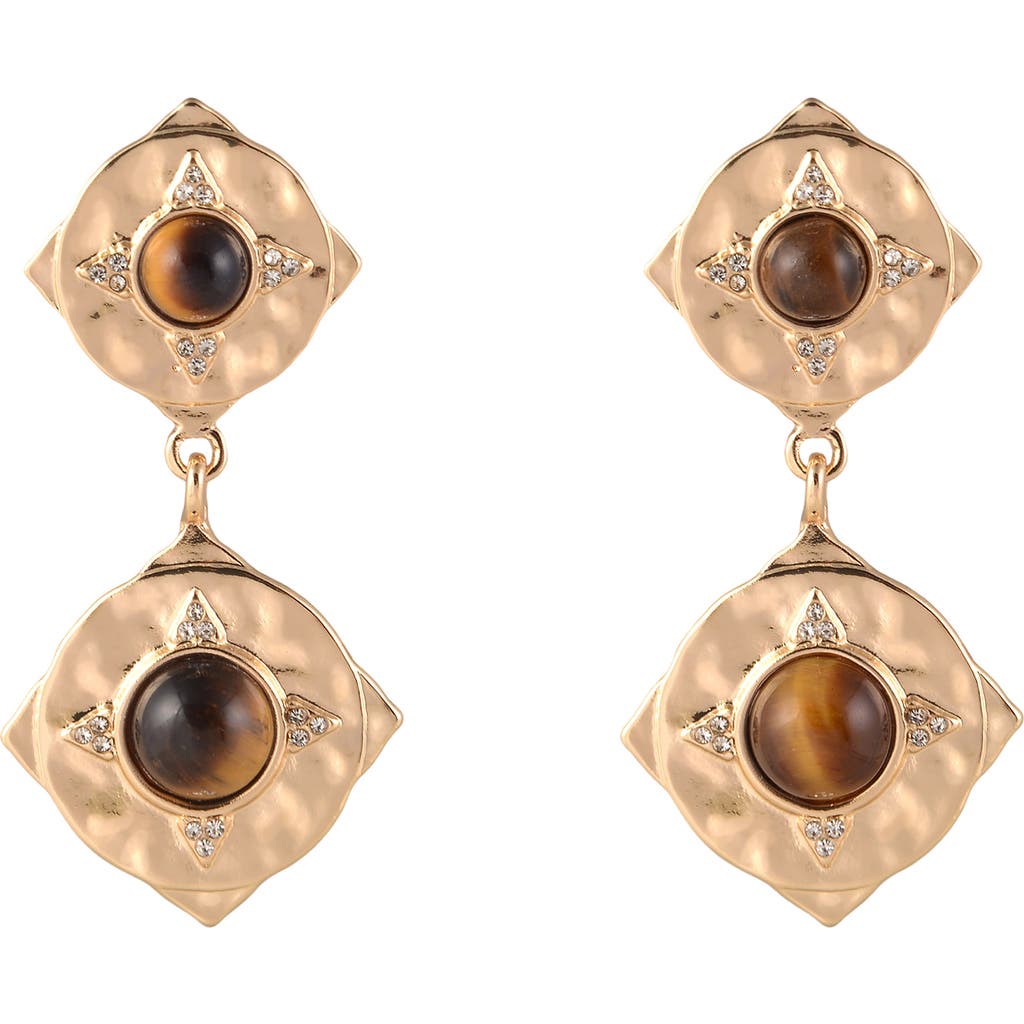 Rachel Roy Double Drop Earrings In Brown