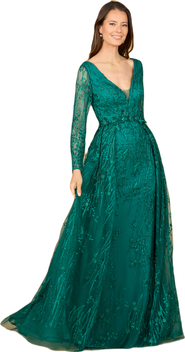 LARA New York Elegant Overskirt Dress with Long Sleeves