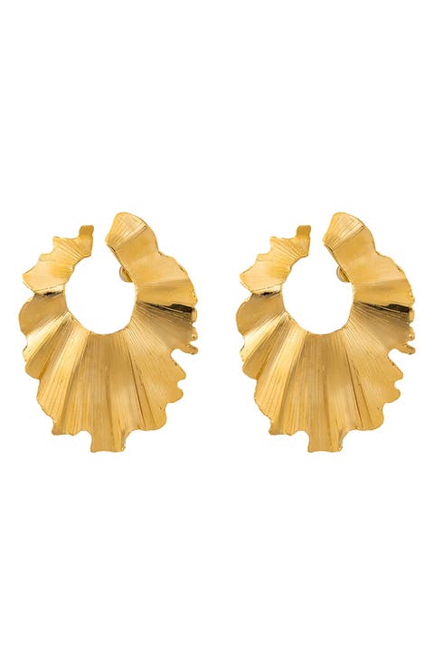 Palm Leaf Drop Earrings