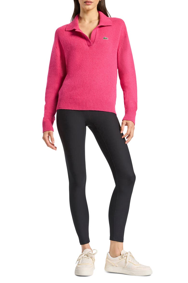 Solid Cashmere Blend Polo Sweater, Alternate, color, SPINELLE