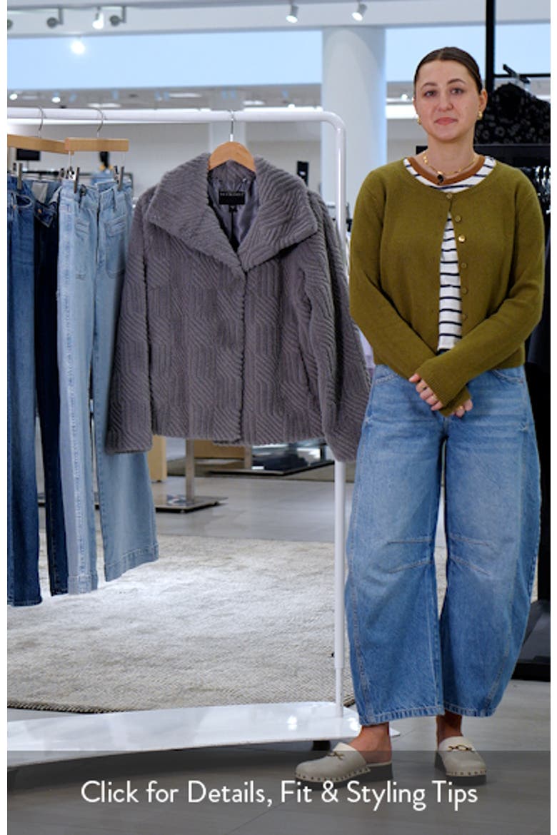 Square Pattern Faux Fur Coat video