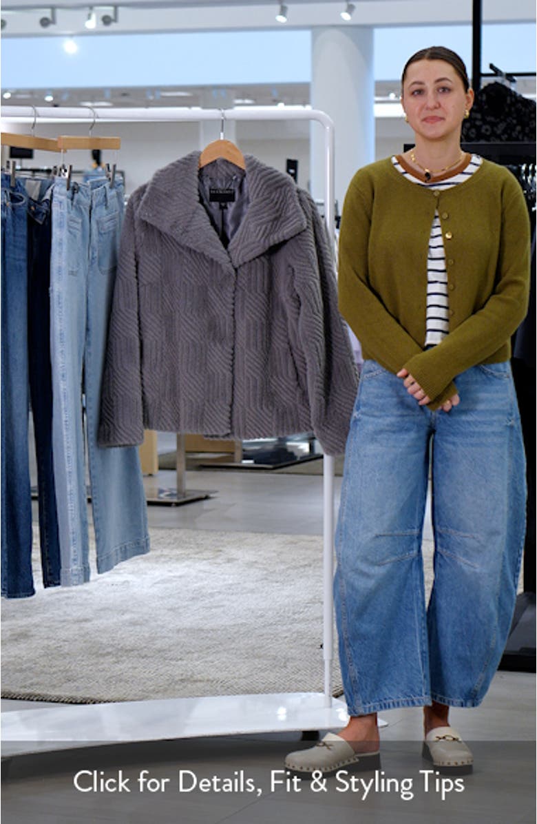 Square Pattern Faux Fur Coat, sales video thumbnail