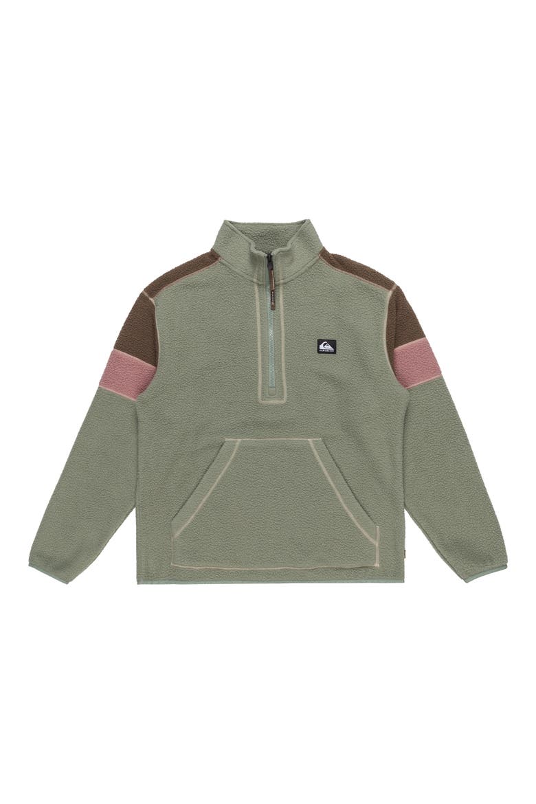 Clean Coast Recycled Polyester Fleece Half Zip Pullover, Alternate, color, SEA SPRAY