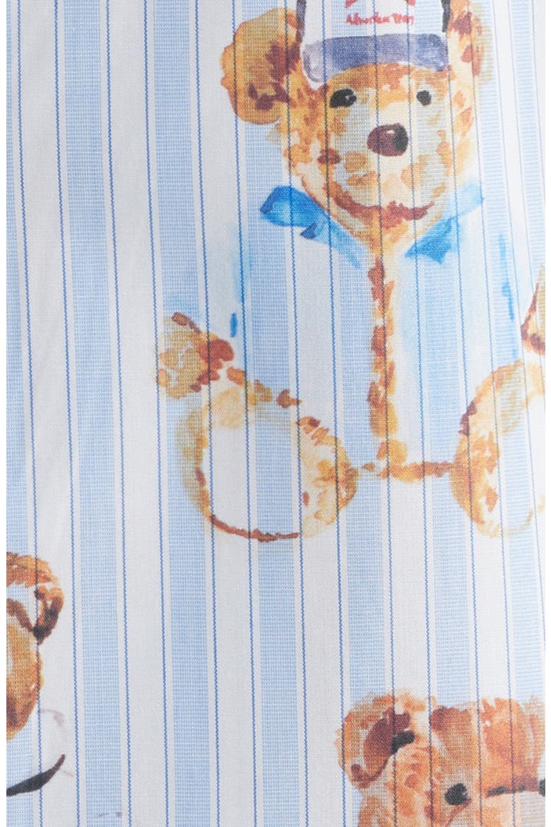 Stripe Teddy Graphic Button-Up Shirt, Alternate, color, BLUE MULTI