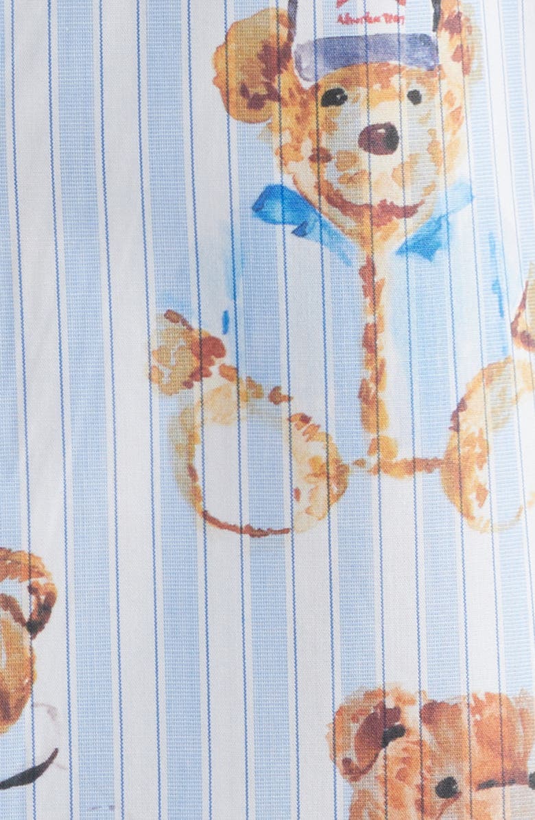 MARKET Stripe Teddy Graphic Button-Up Shirt, Alternate, color, Blue Multi