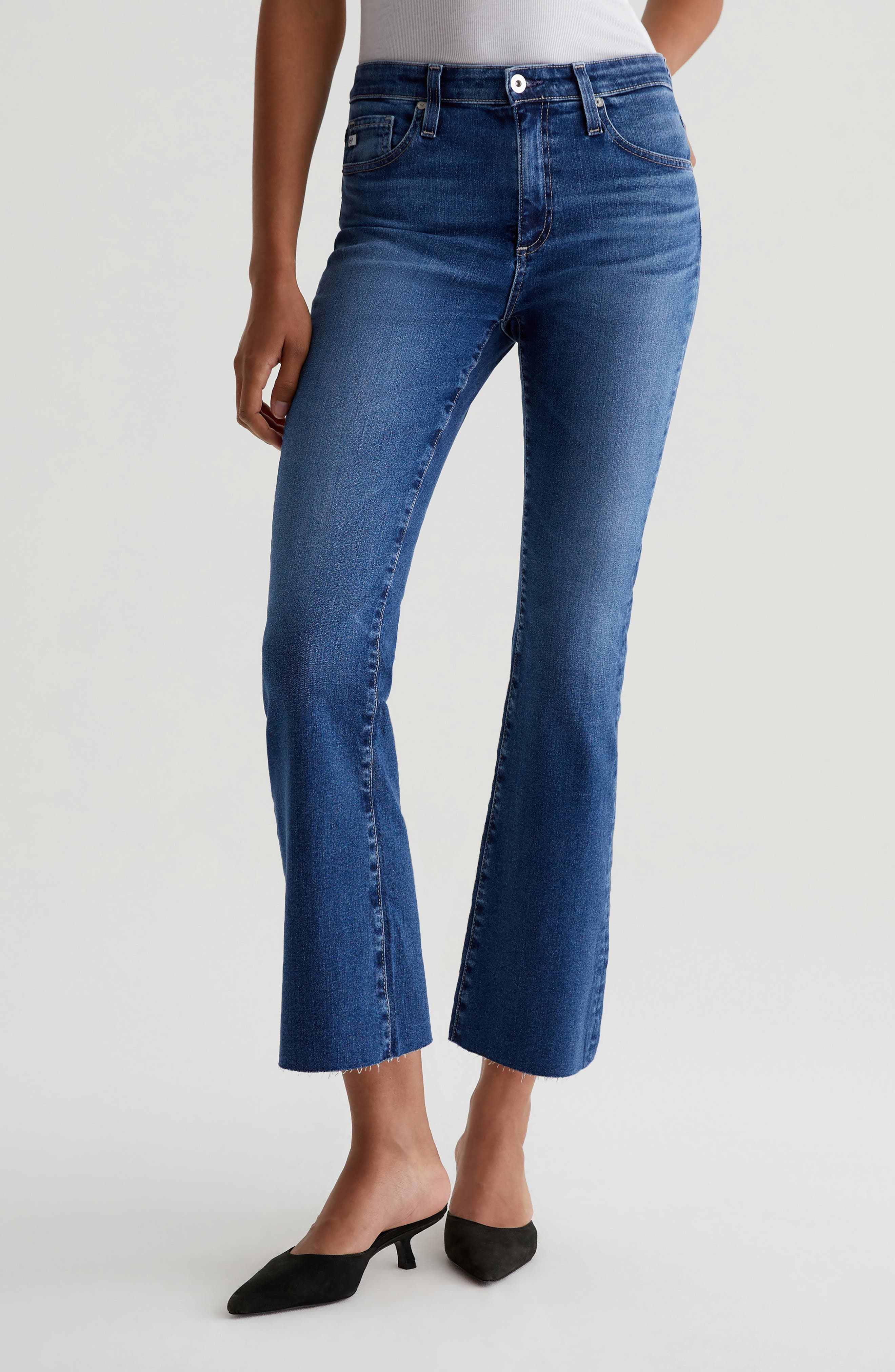 AG Farrah Mid Rise Crop Bootcut Jeans