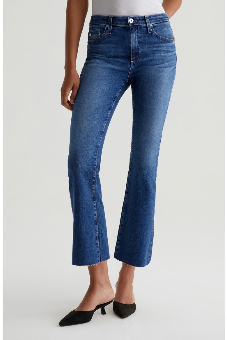 Farrah Mid Rise Crop Bootcut Jeans, Main, color, LUCERNE