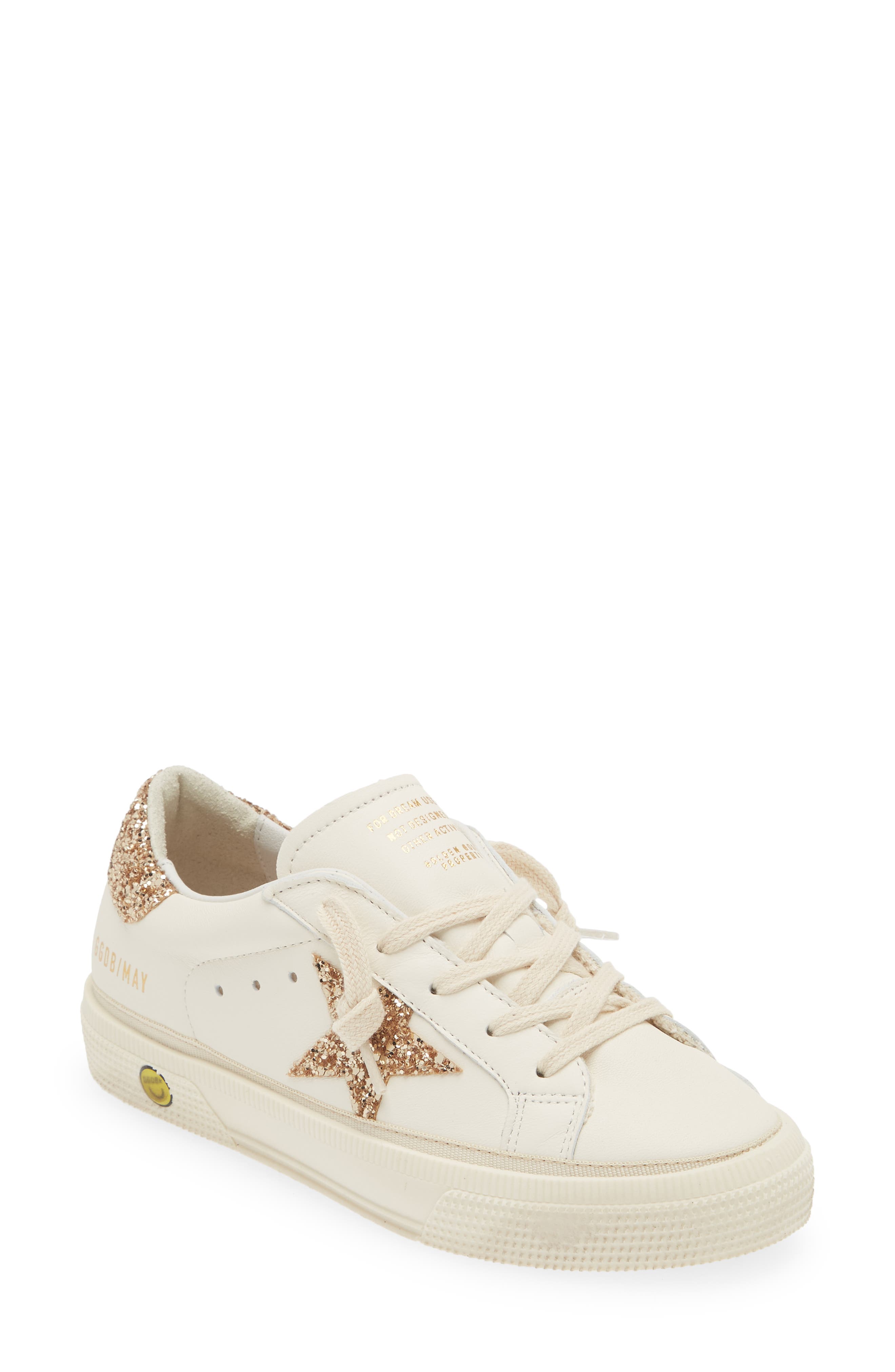 Golden Goose Kids' May Glitter Star Low Top Sneaker, Main, color, 
