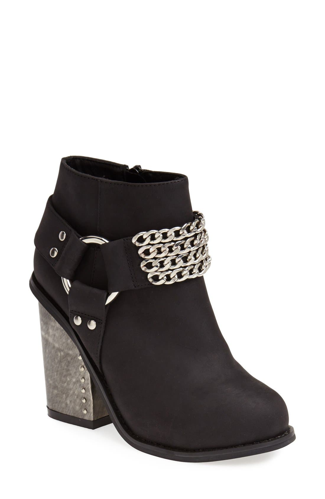 'Motorama' Bootie, Main, color, BLACK