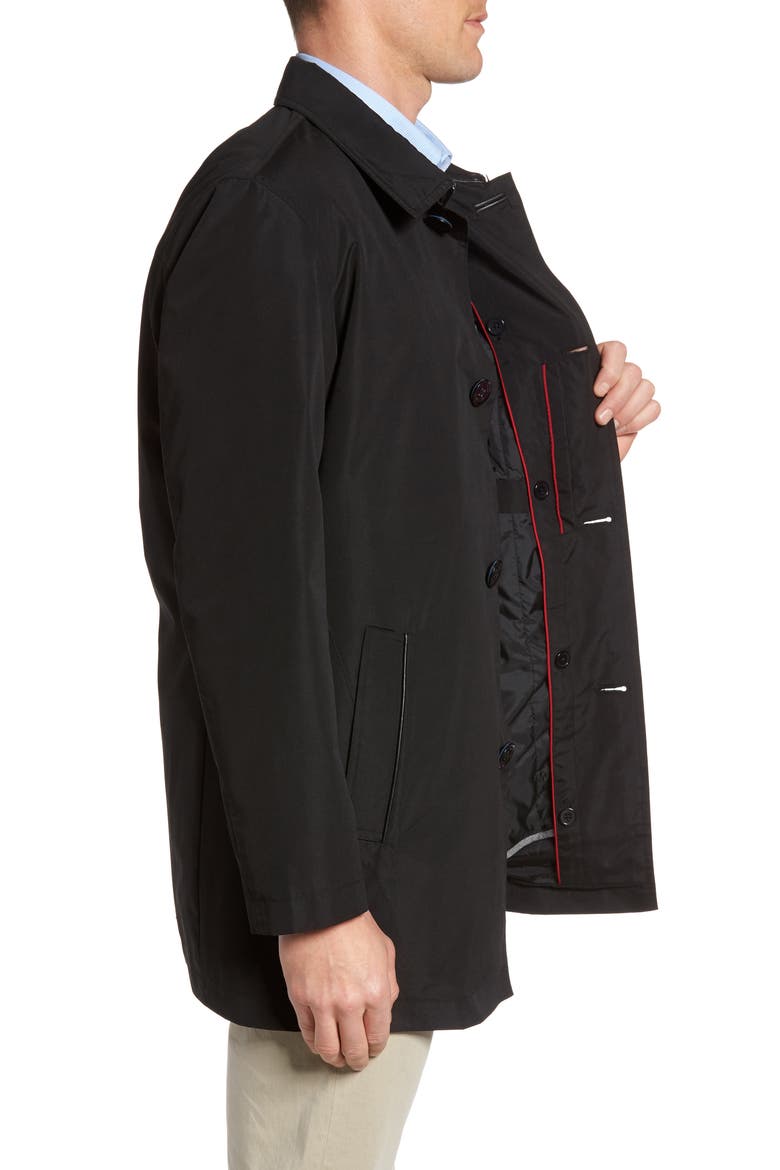 Water Resistant Car Coat, Alternate, color, BLACK