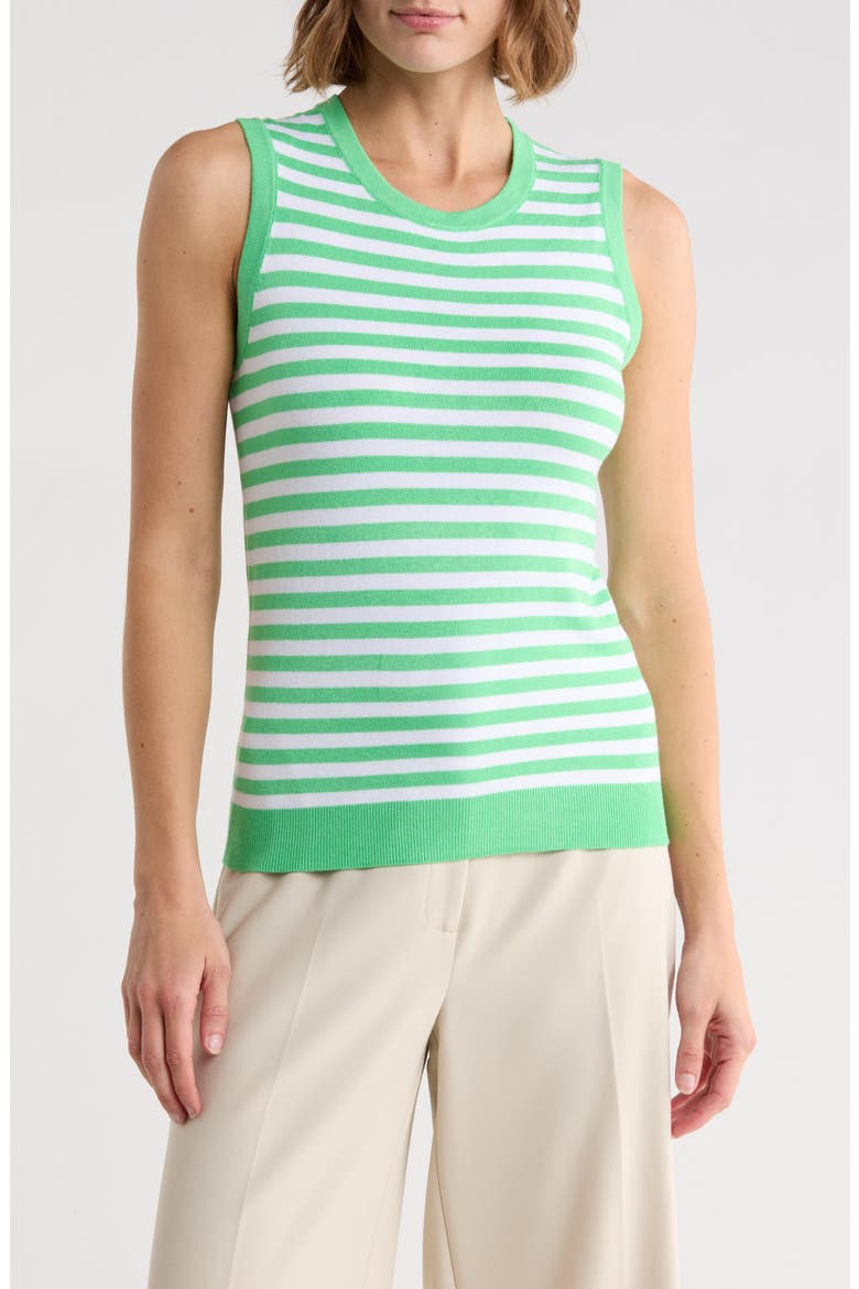 Striped Sweater Tank, Main, color, GREEN/ WHITE