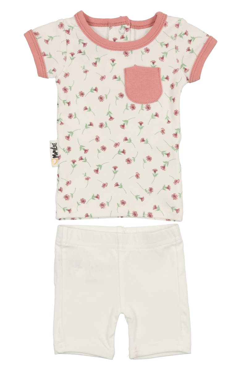 Manière Floral Print T-Shirt & Shorts Set, Main, color, White