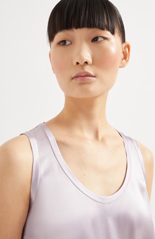 Brunello Cucinelli Silk Satin Reversible Tanktop In Lilac