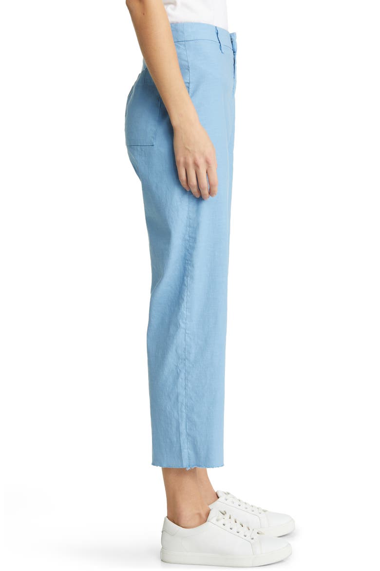 Kinsale High Waist Wide Leg Performance Cotton & Linen Pants, Alternate, color, SKY