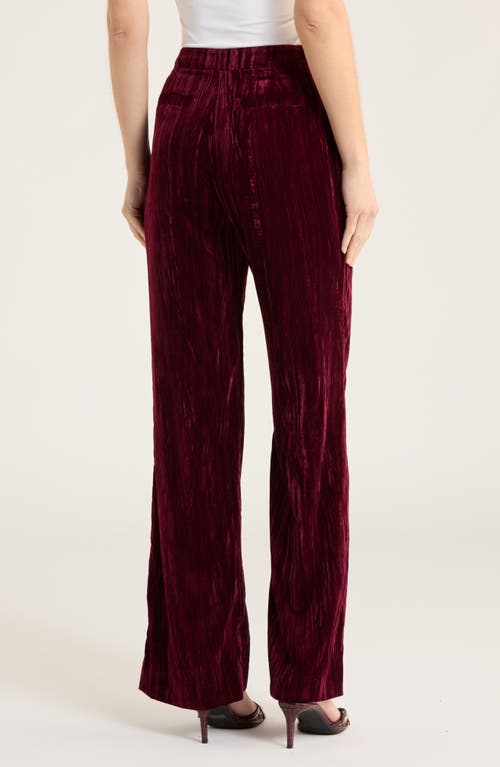 L'agence Velvet Livvy Straight Trousers In Burgundy