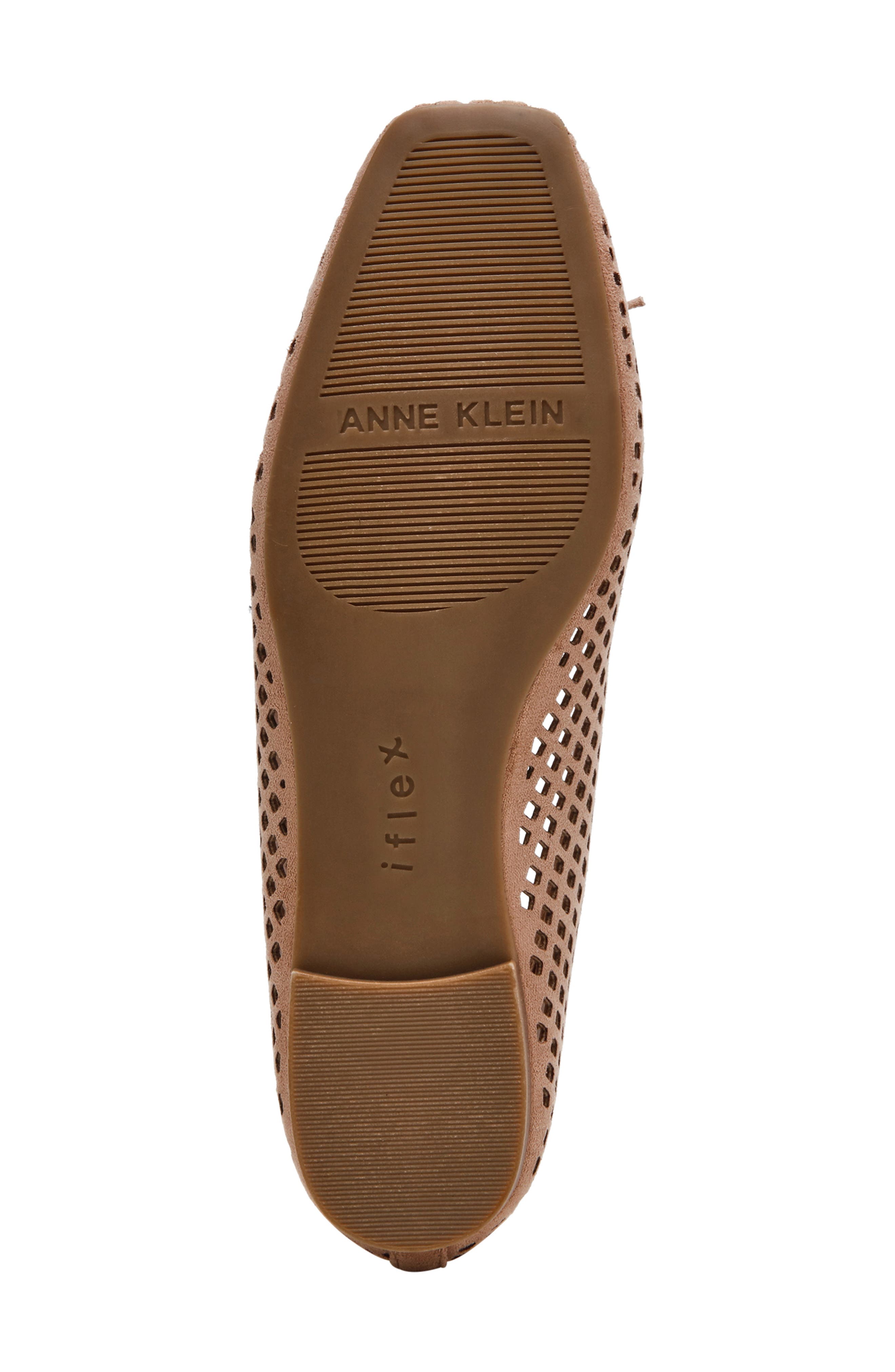 Anne Klein Perforated Ballet Flat, Alternate, color, Taupe