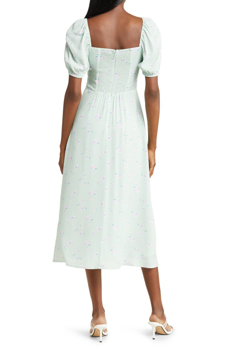 WAYF Floral Print Puff Sleeve Dress, Alternate, color, 