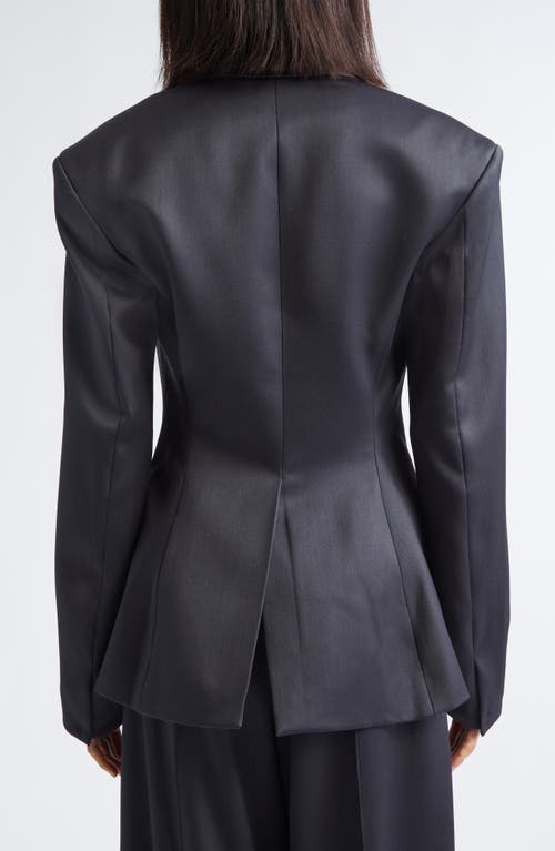 Grace Ling Fangs Single Breasted Wool Blend Blazer In Blue