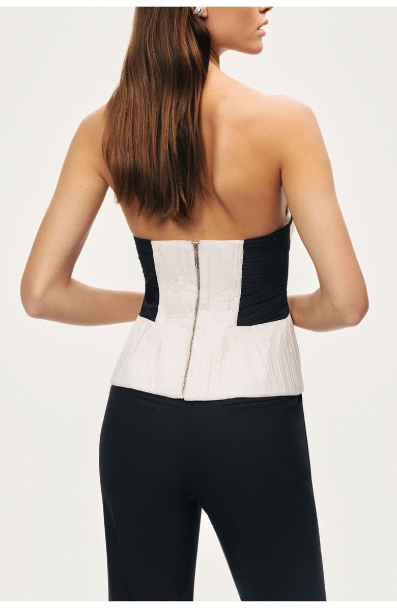 Nocturne Structured Strapless Contrast Bustier Top, Alternate, color, Multi-Colored